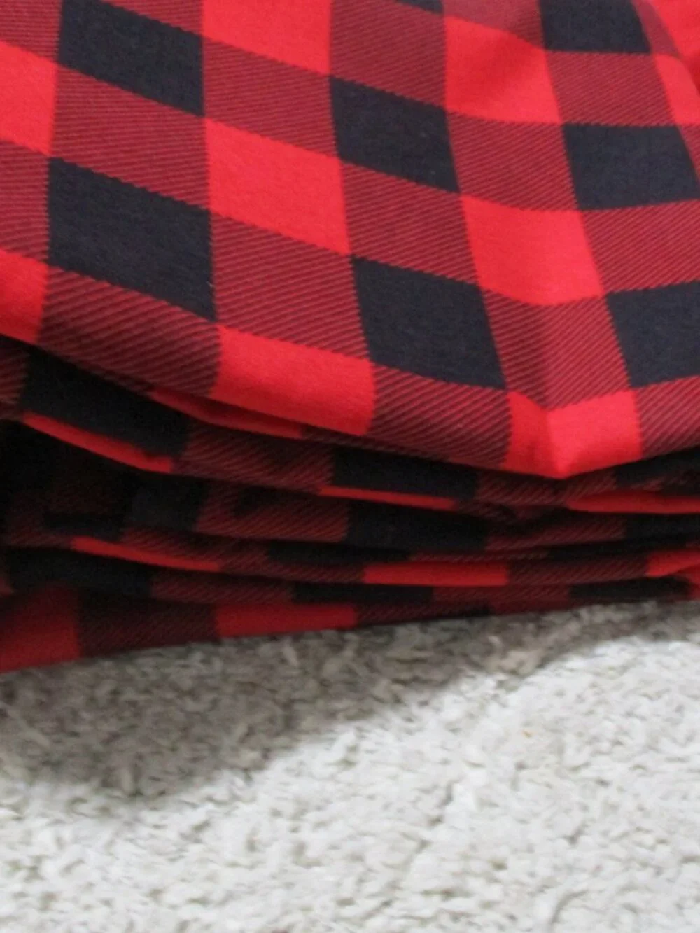 Mainstays Flat Sheet Queen Size Buffalo Plaid Christmas Rustic Black, Red cotton